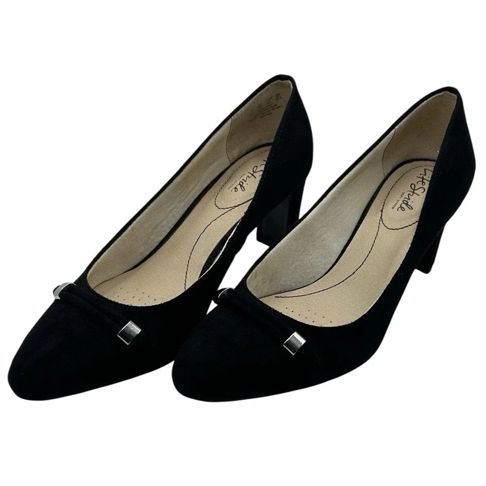 LifeStride Gianna Black Low Heel Pumps 9W Comfort Career Work Capsule‎ Church